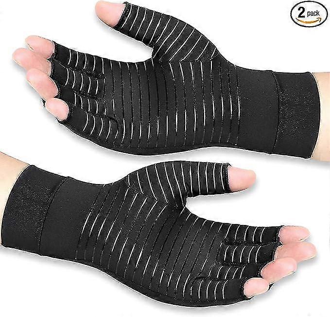 Copper Arthritis Gloves For Women And Men, Fingerless Breathable Moisture Wicking Arthritis Compression Gloves For Relieving Carpal Tunnel Aches, Rh