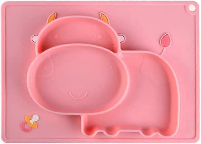 Silicone Divided Toddler Plates - Kids Dinner Plate With Built-in Placemat For Toddlers