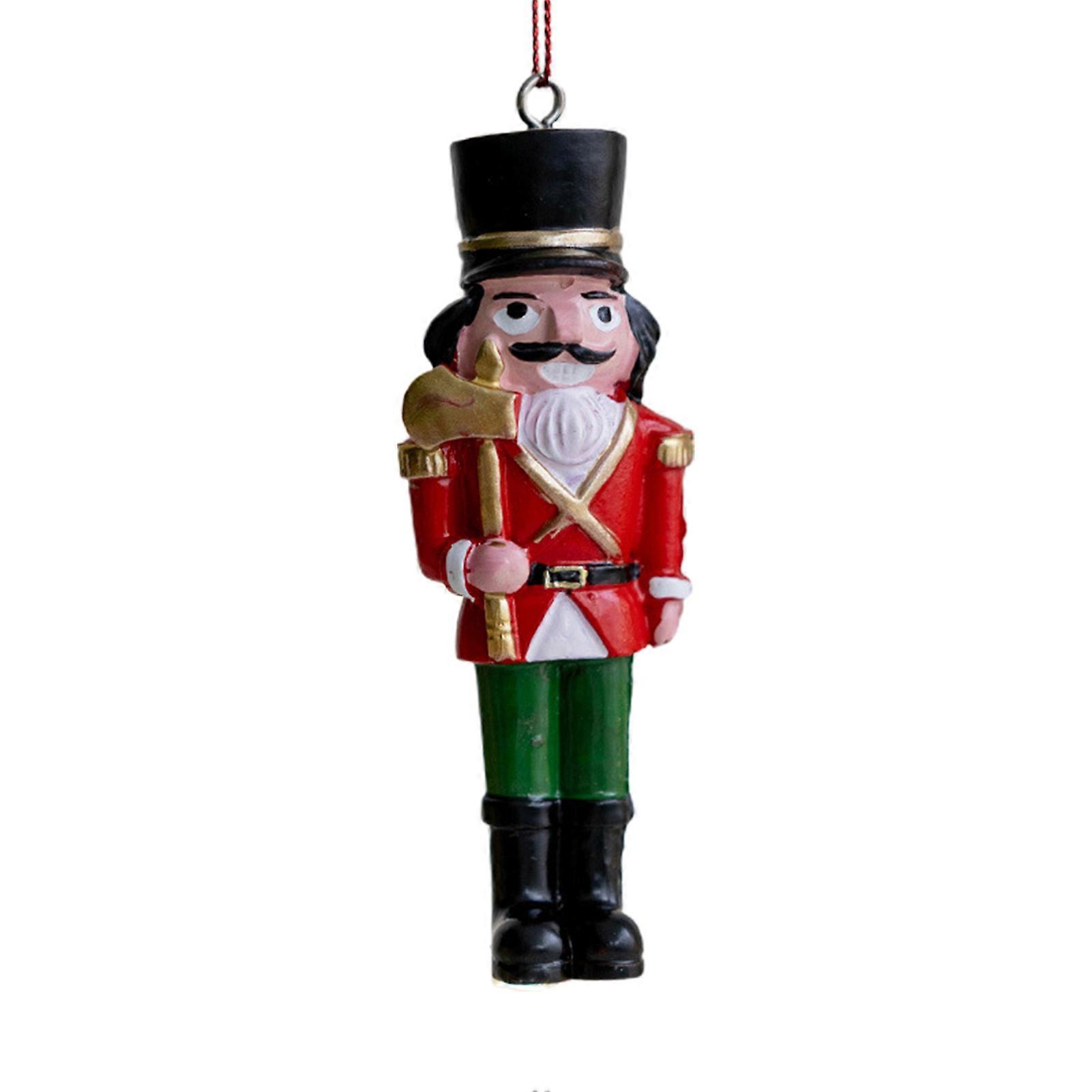 Christmas Nutcracker Pendants Adorable Cartoon Design Create Atmosphere with Hanging Lanyard Resin Xmas Pendant