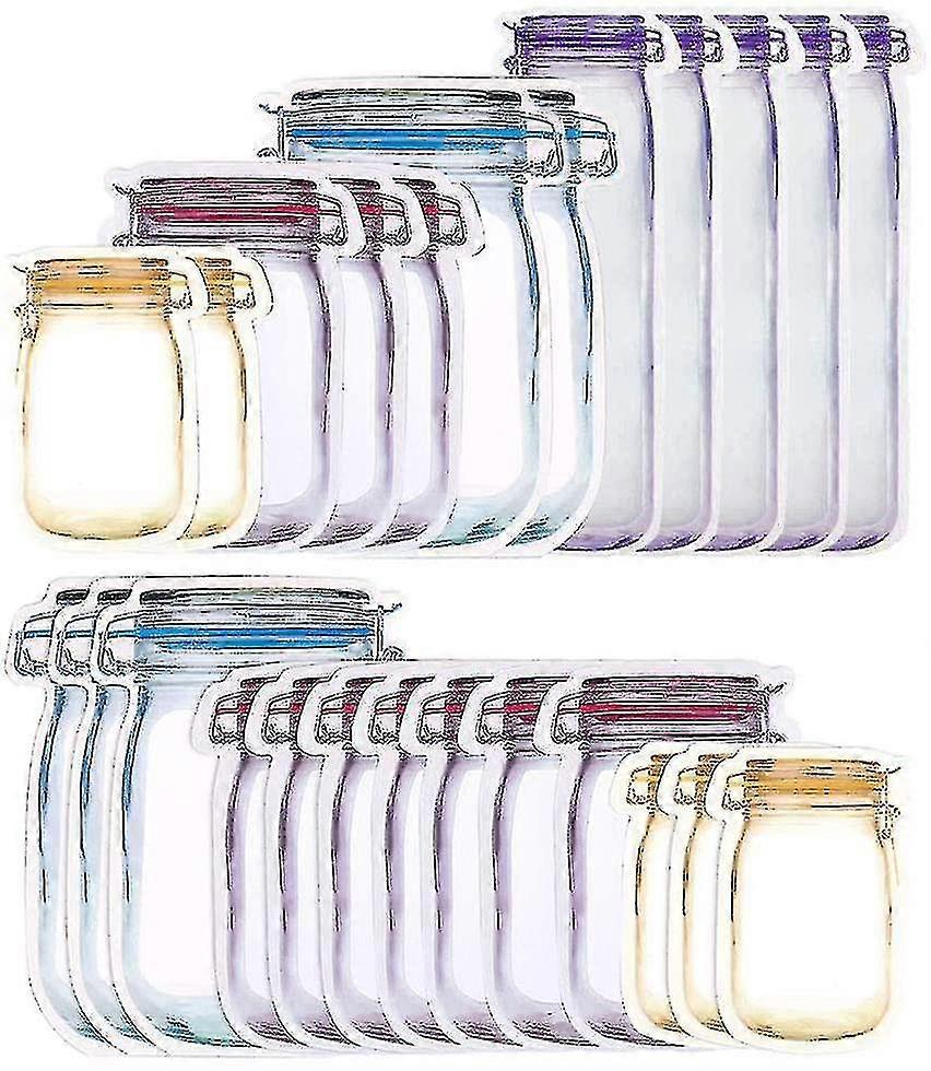 Lot de 25 sachets à fermeture éclair, réutilisables, pour conserver les aliments