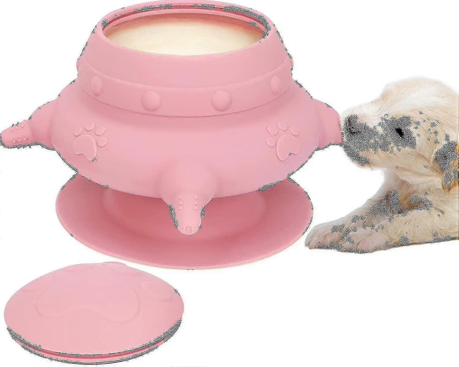 Puppy Feeder Milk Bowl For Nursing Puppy, 4 Teats Puppy Bottles For Multiple Puppies, 240ml Doggie Bubble Feeder A