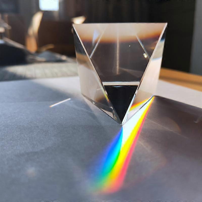 40mm Crystal Pyramid Rainbow Prism Optical Glass Rectangular Pyramid Polyhedral Science Studying Student Experiment Tools