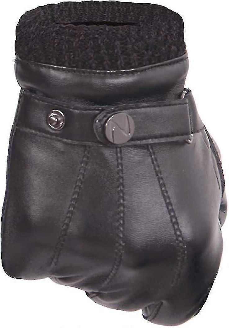 Men's Pu Leather Gloves Touchscreen Texting Winter Driving Gloves With Long