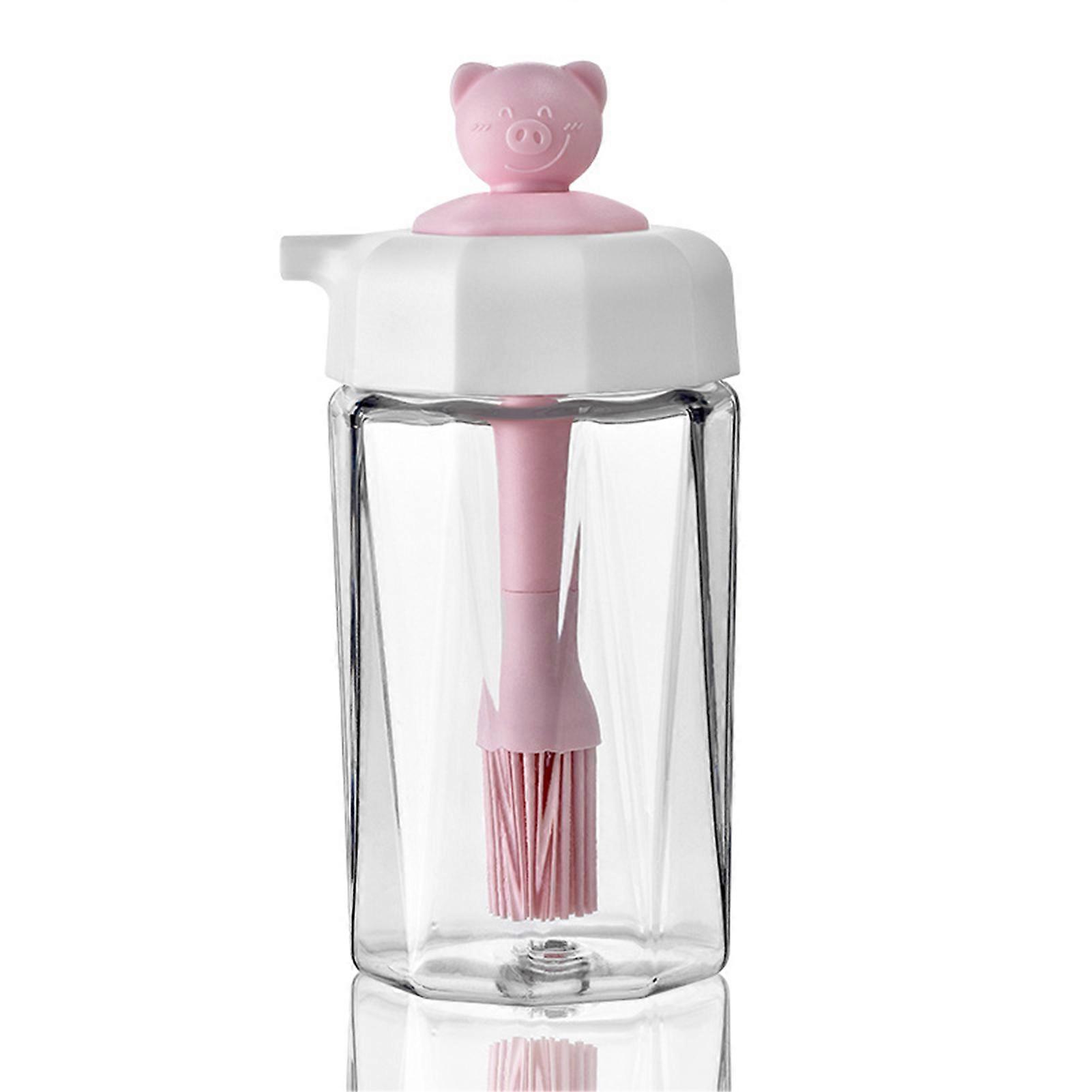 Distributeur d’huile bouteille 2 en 1 Récipient Condimnt à large ouverture avec brosse en silicone