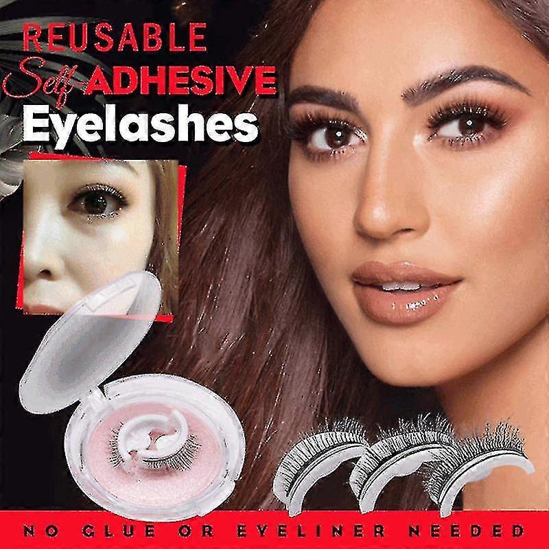 Pestañas autoadhesivas reutilizables con aspecto lavable impermeable