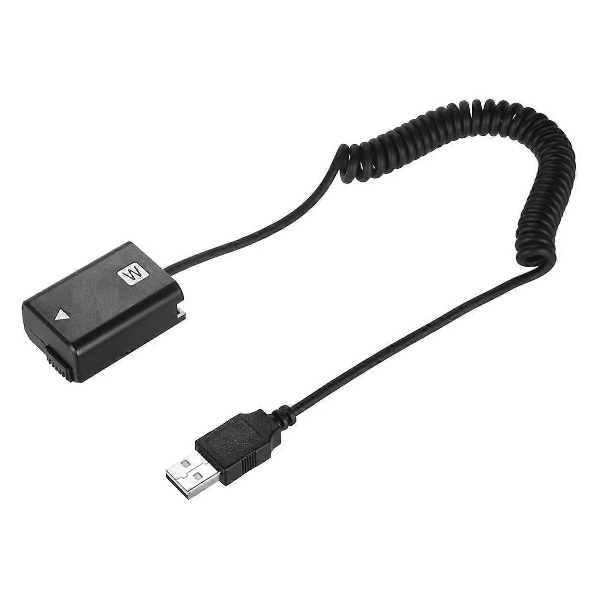 NP-FW50 Dummy Battery Spring USB Charging Cable for A7 A7R A7S A7M A7II A7S2 A7M2 A7R2 A6500 A6300