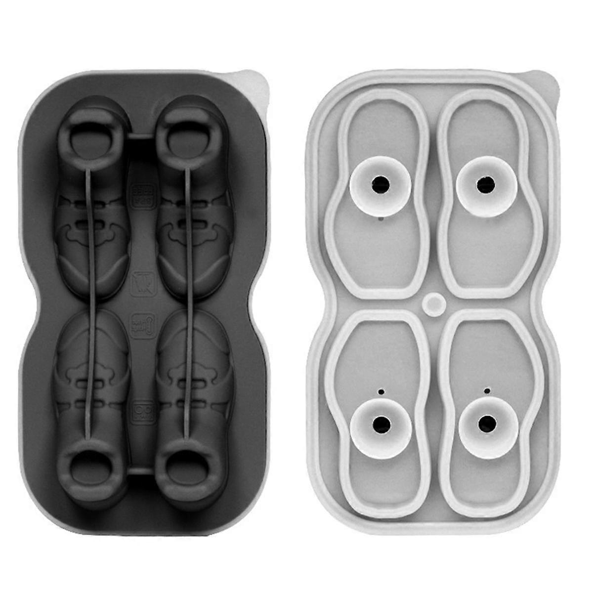 Shoe Ice-Cube Mold 4 Cavity Shoe Shape Ice-Cube Molds Reusable Fun Shape Ice-Cube Tray Easy Silicon