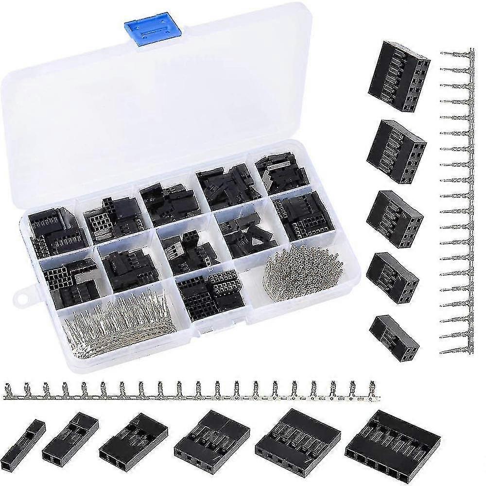 620pcs Dupont Connector 2.54mm Jumper Wire Pin Header Housing Kit