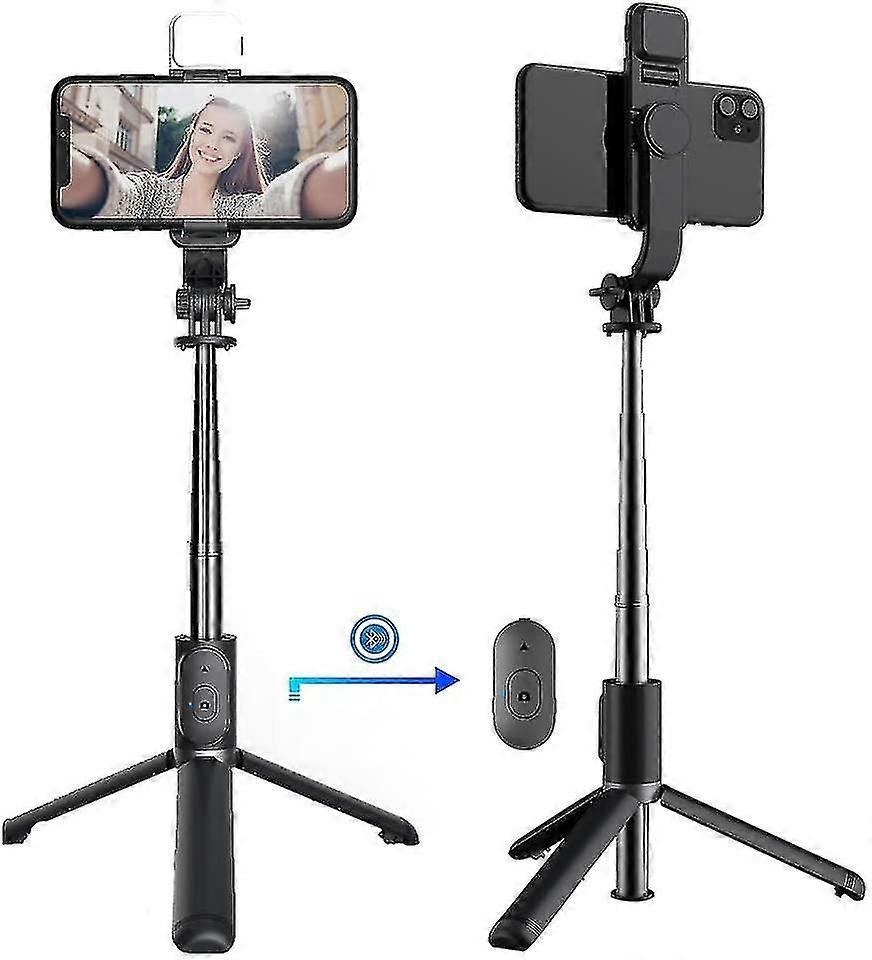 Selfie Stick Tripod With Bluetooth&fill Light,30 Inch Extendable Adjustable Phone Tripod,l
