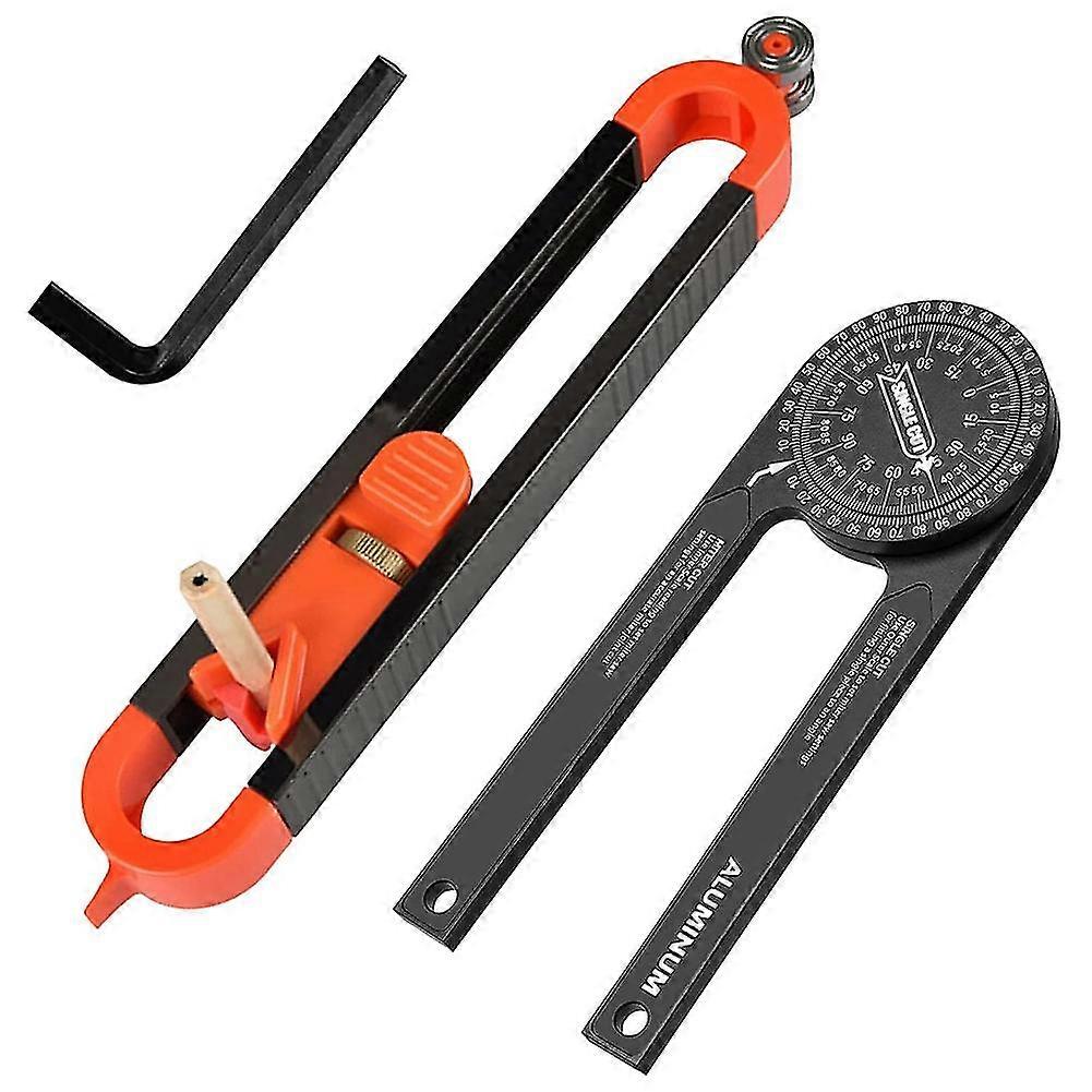 Contour Gauge & Saw Protractor Precise Profile Tool With Adjustable Lock And Precision Gauge For Ca