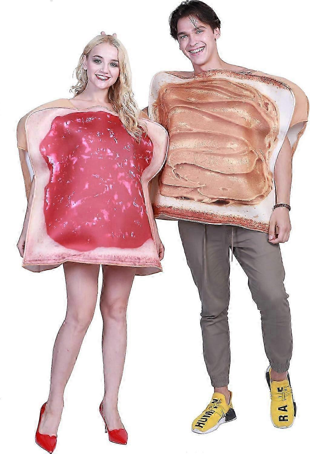 大人の食べ物、朝食、トースト、パン、ピーナッツバター、ジャム、コスチューム、仮装、プラスサイズ、ハロウィーン、パーティー、男性/女性のためのギフト