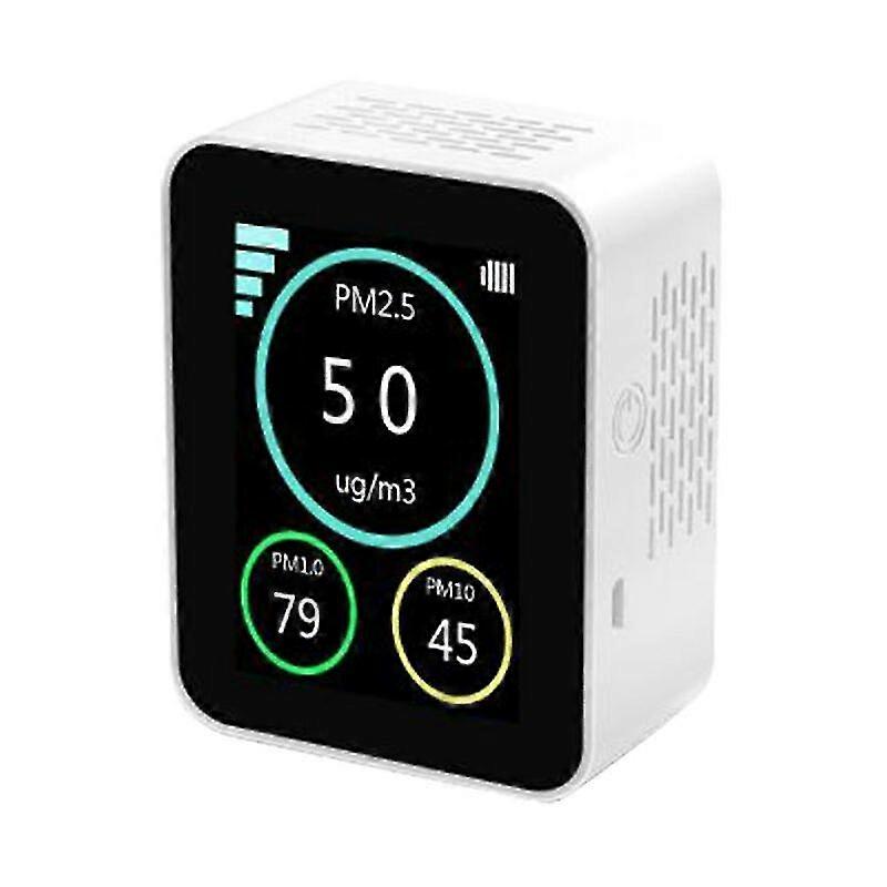 M10 Air Quality Monitor For Pm2.5 Aqi Professional Electrochemical Sensor Detection White - White