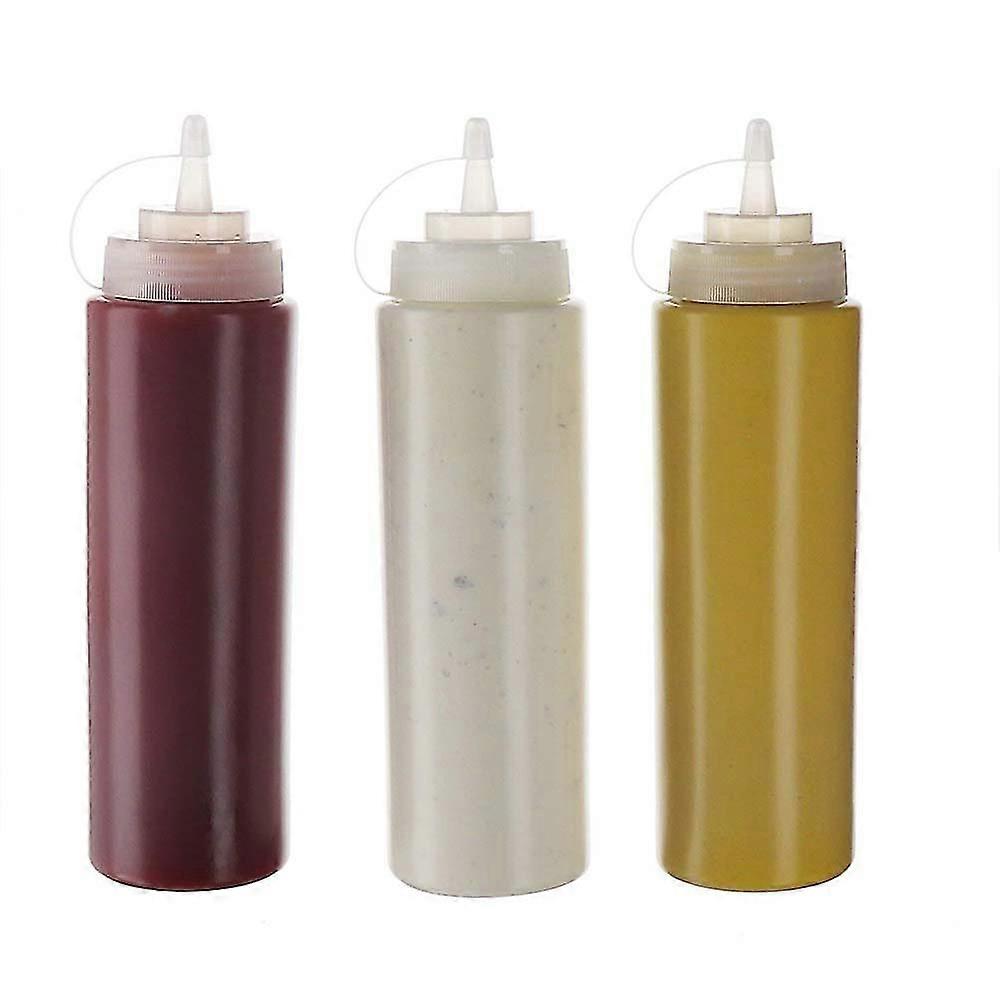 (3pk) 24 Oz Plastic Squeeze Squirt Condiment Bottles
