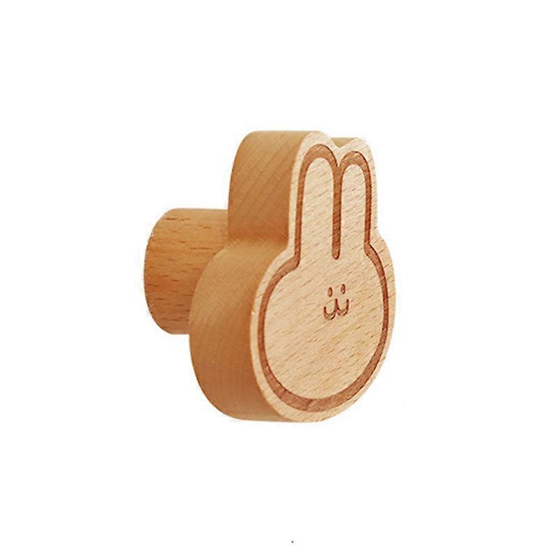 3pcs Cartoon Wooden Hooks Rabbit