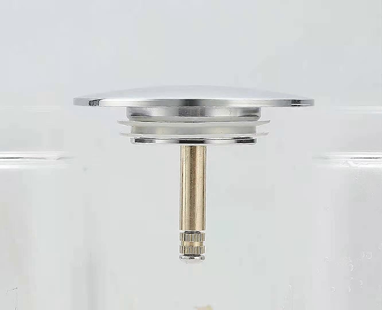 Bath plug,  70 mm, with double seal, adjustable in height, universal bath plug, basin tap, hardened brass with chrome finish, rust-proof bath plug