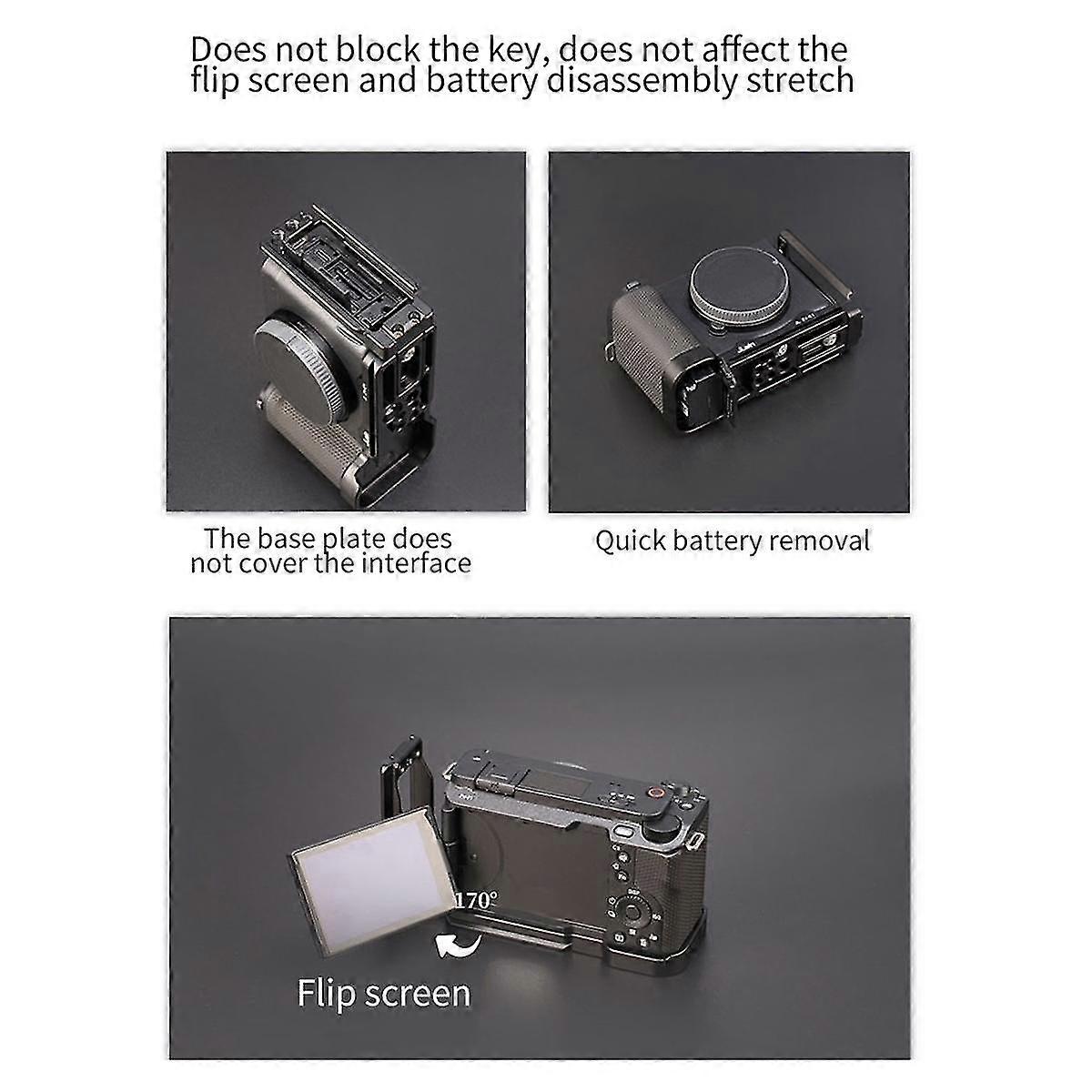 for ZV-E1 Camera Stabilizer Tripod Vertical Handle Vertical Quick Release Plate L Plate, B