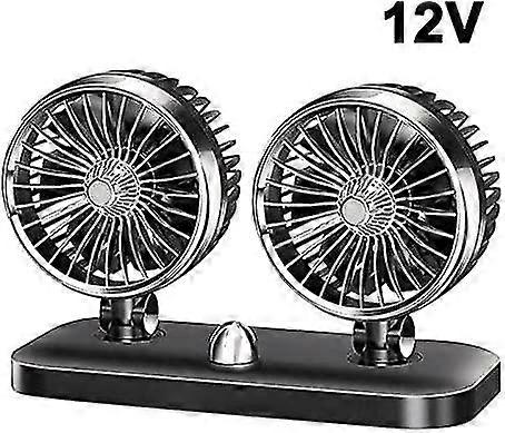 12V / 24V Low Noise 2 Speed Dual Head Rotating Elektroauto Fan Schwarz