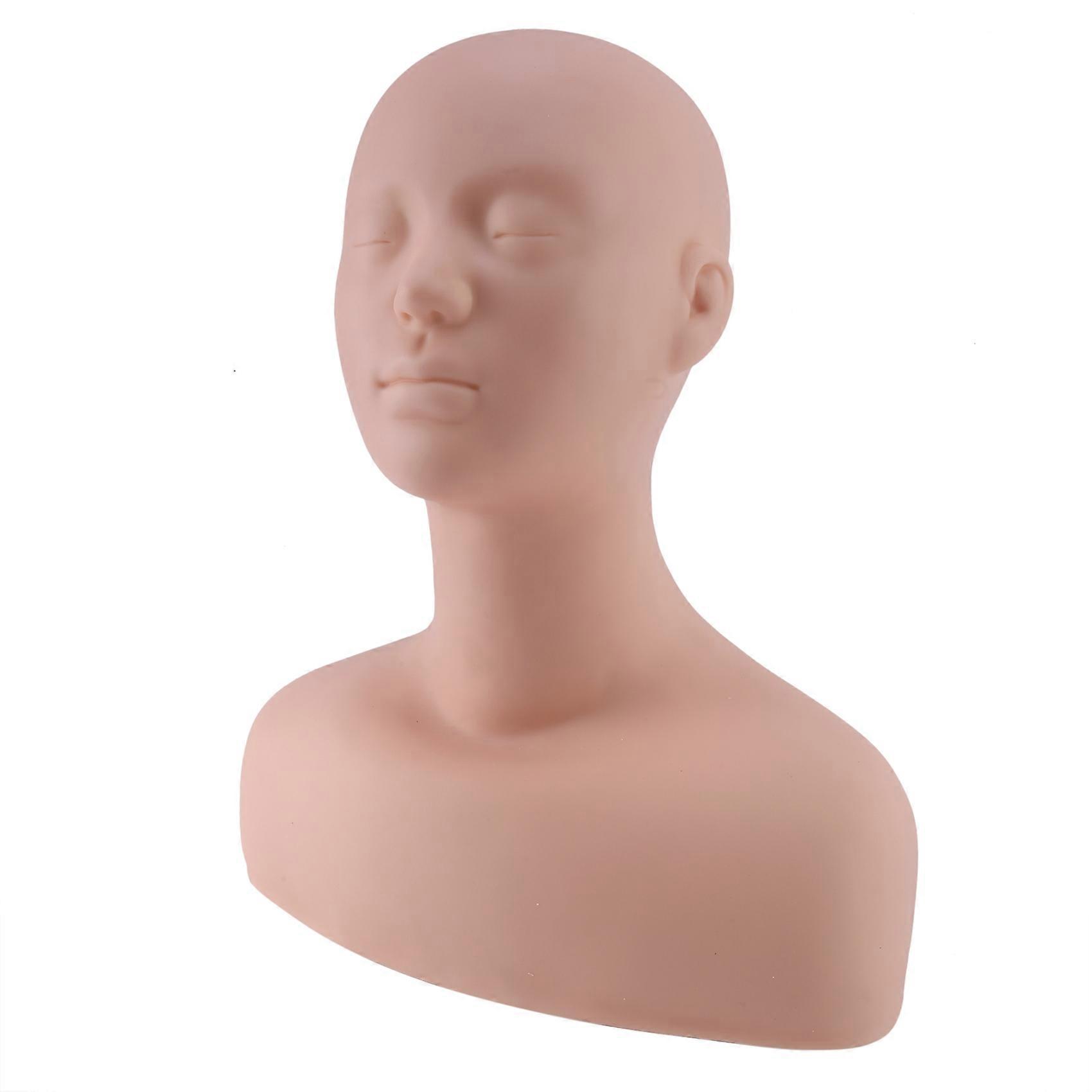 Professional Head Shoulder Exercise Bone Silicone Manikin For Makeup Extension Eyelash & Massage Ex
