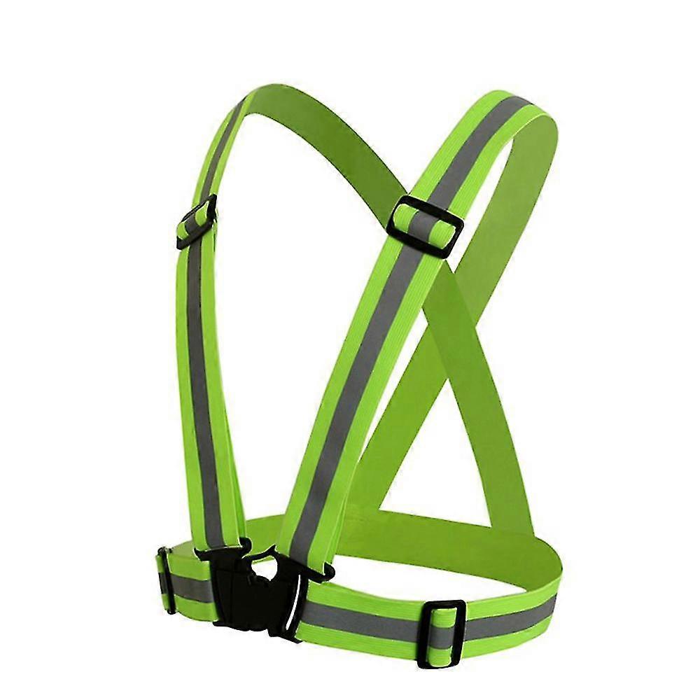Adjustable High Visibility Reflective Safety Harness1 Piecegreen