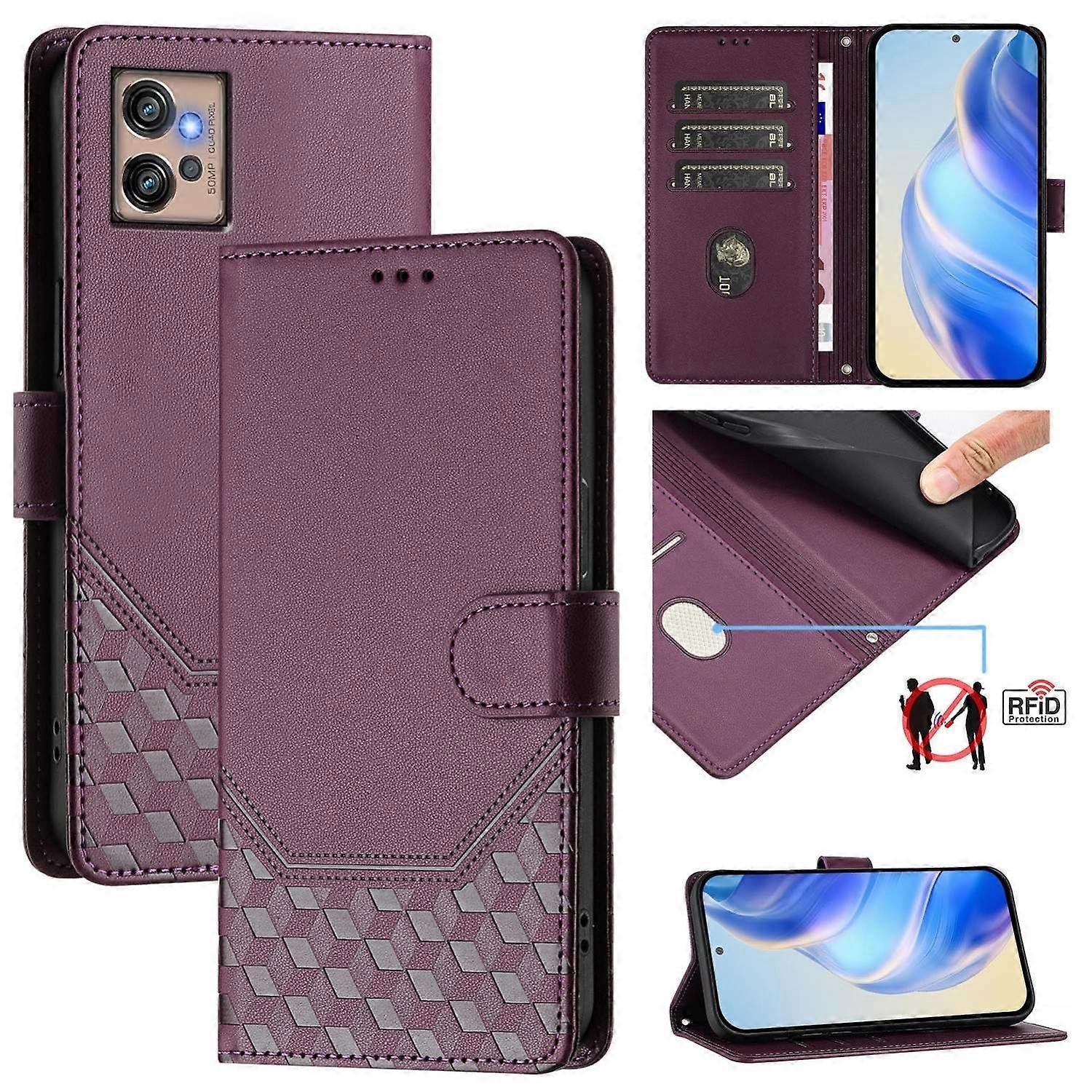 RFID Leather Case For Motorola Moto G32