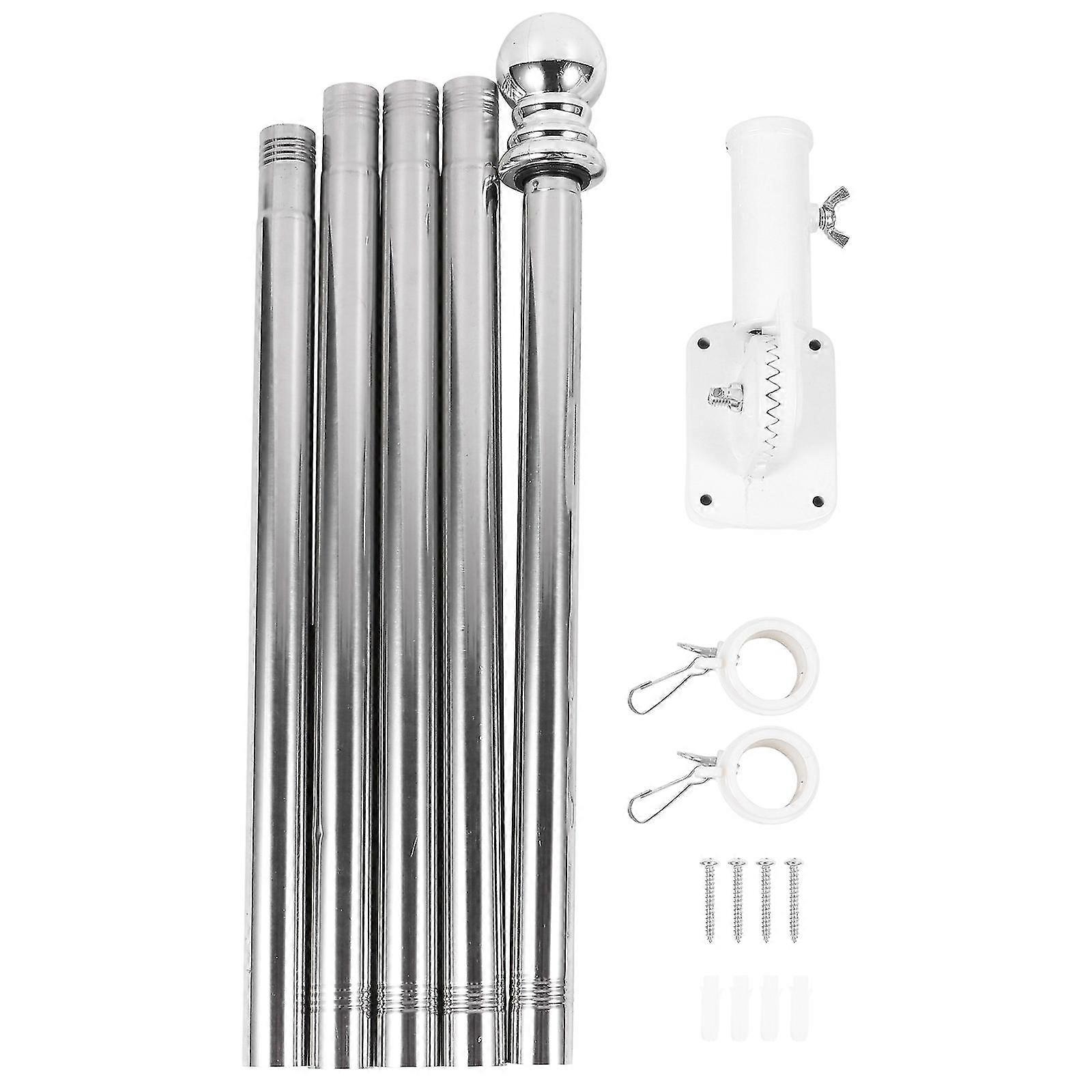 1 Set Flagpole Wall Spinning Rotating Flagpole Holder Flagpole Bracket Flag Pole