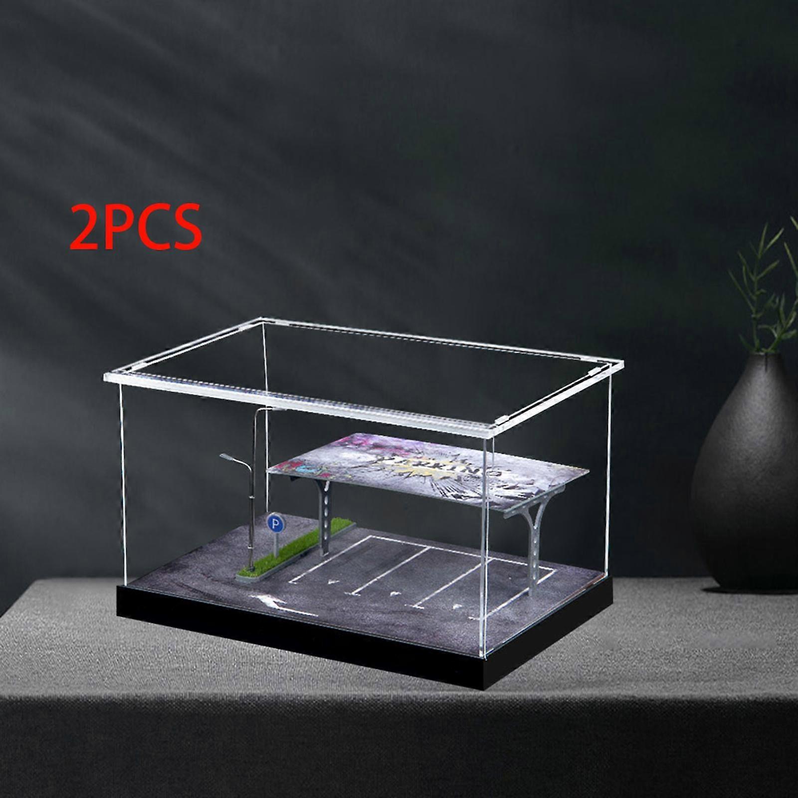 2x 1:64 Scale Simulation Parking Lot Tabletop Decor Gifts Countertop Tabletop Accessory