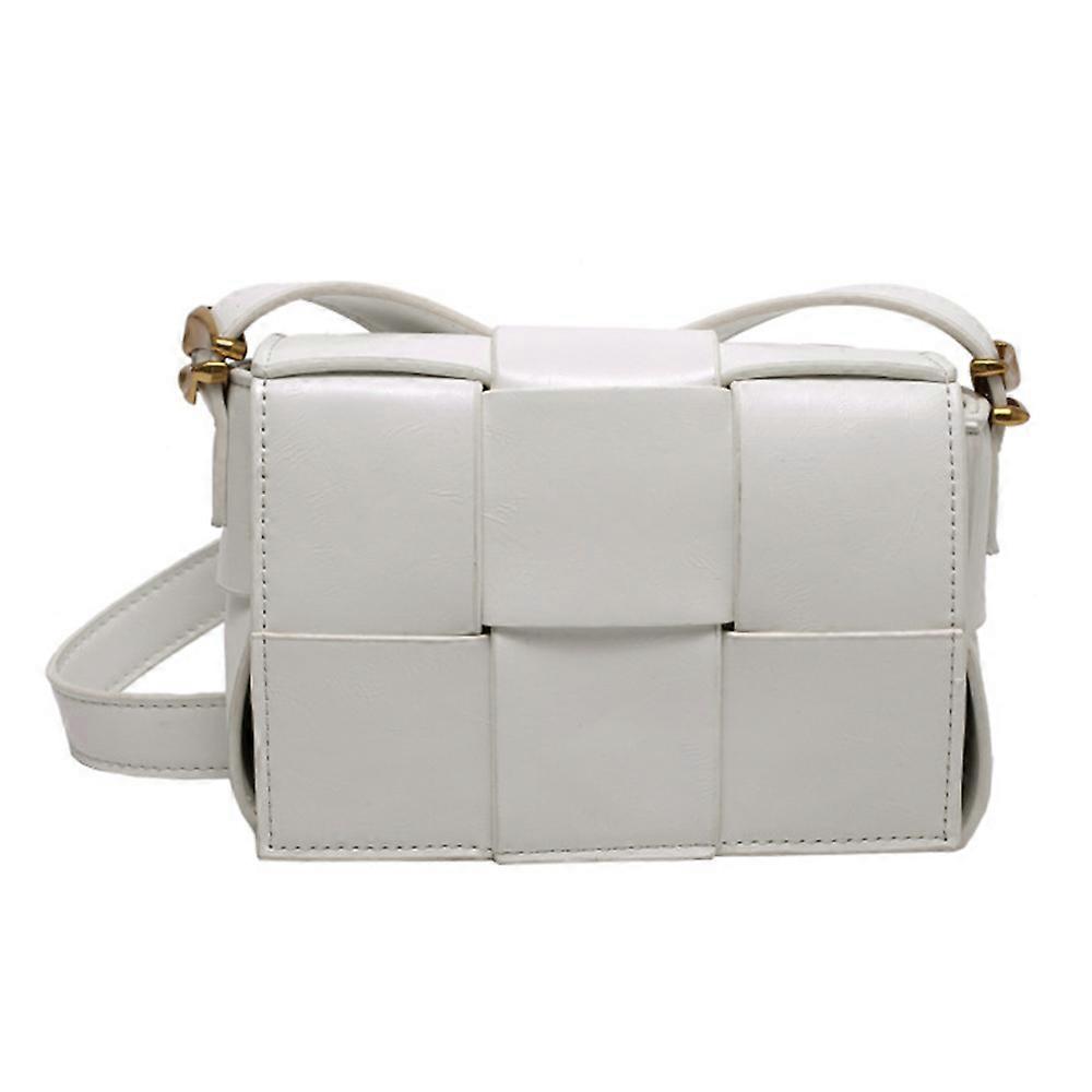 Damer vävd vadderad låda messenger väska, PU läder axelremsväska mode handväska damer kuvertväska.