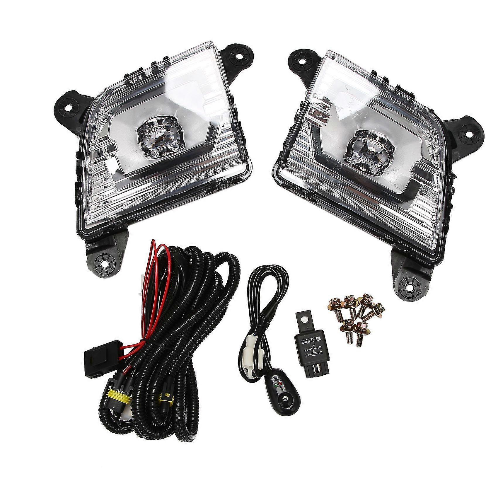1 Pair Replacement Bumper LED DRL Clear Lens Fog Light Assembly Fit for for 2019 2020 2021