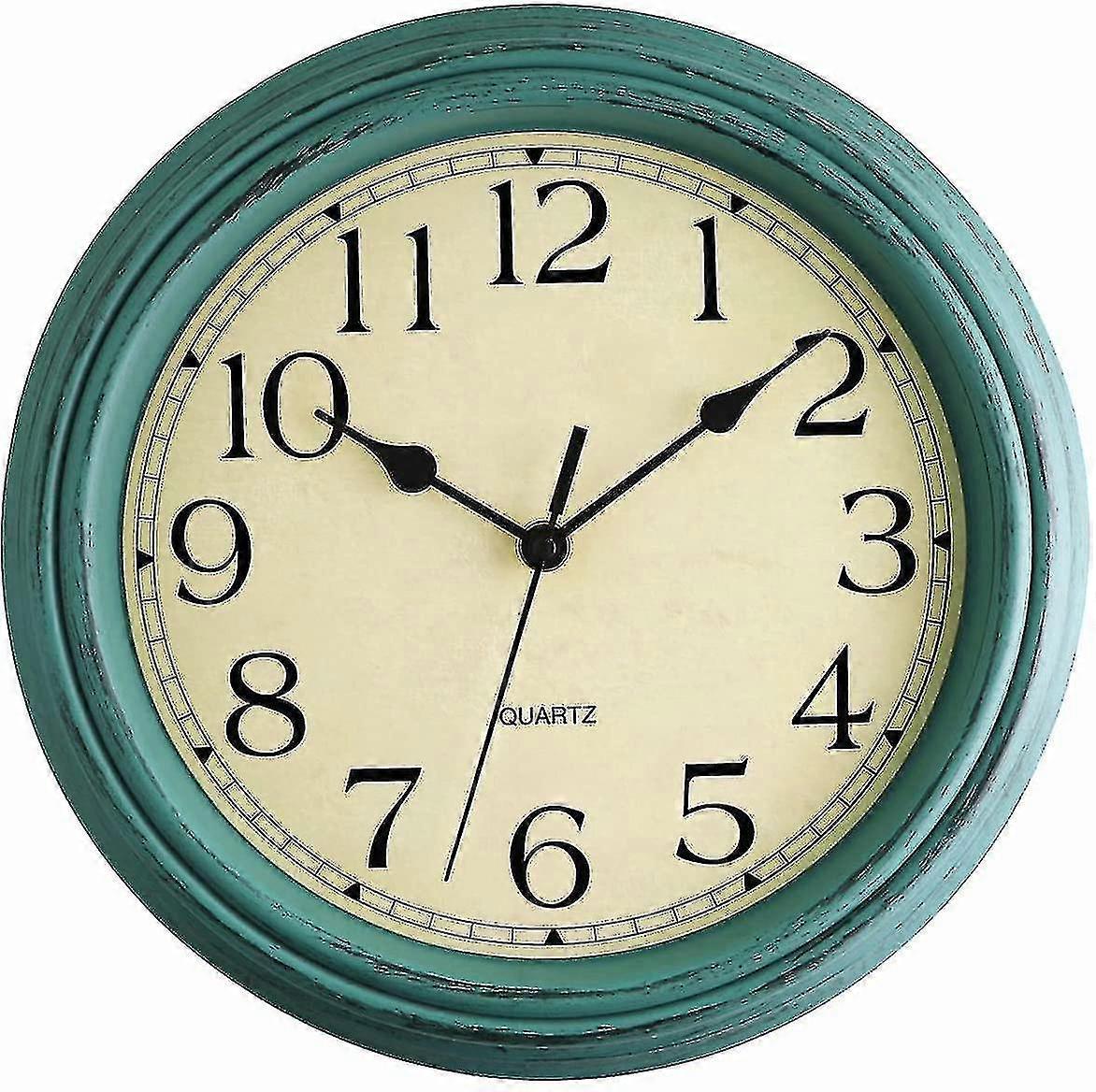 Multiple colors-Silent No Tick Round Vintage Quartz Wall Clock (12 Inch)