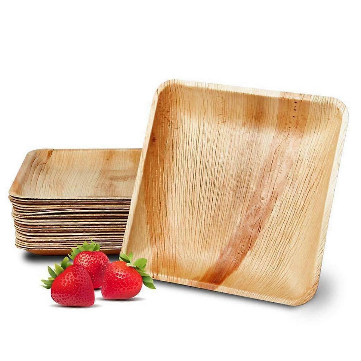 25 Disposable Palm Leaf Plates, 8inch(20cm) , Eco Friendly Biodegradable Compostable Plates