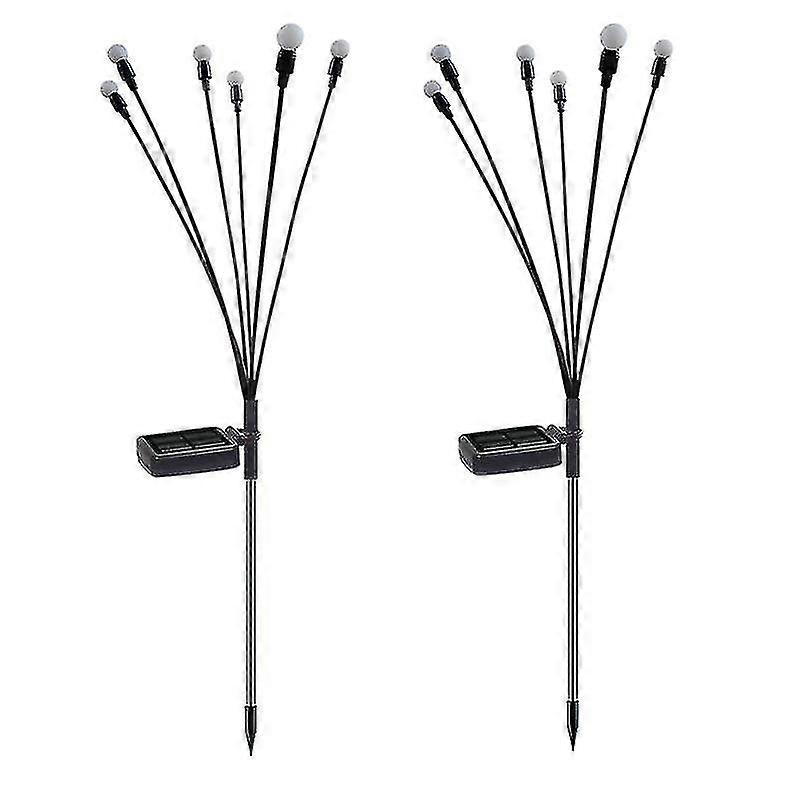 2パック屋外ソーラーホタルライトガーデンライトソーラーランドスケープライト