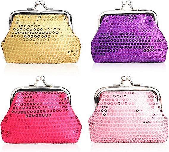 4 Packs Canvas Wallets Cute Clasp Closure