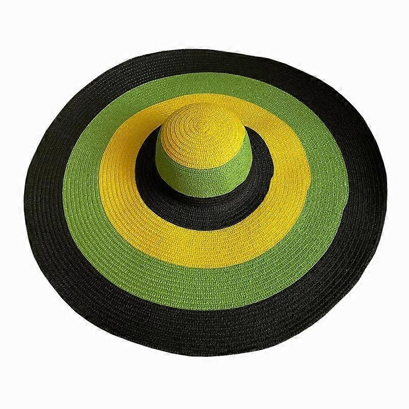 Dome Brim Rainbow Striped Beach Visor Hat, Size: 56-58cm