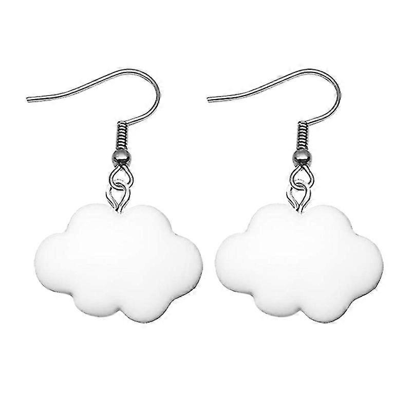 Handmade Lightweight Simple Lovely White Clouds Dangle Drop Earrings Sets