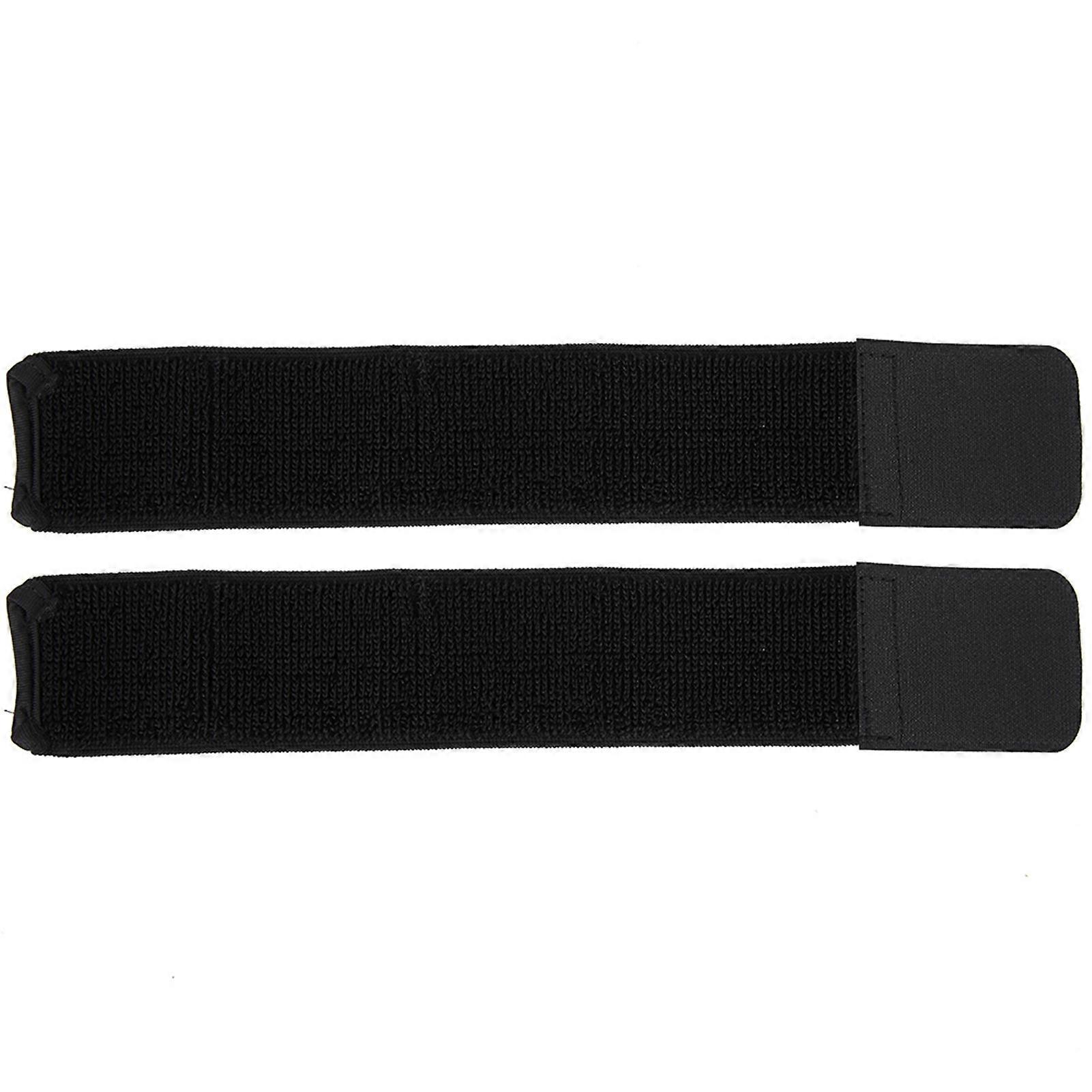 Adjustable Elastic Soccer Shin Guard Strap Fastener Bandage Tape (Black)