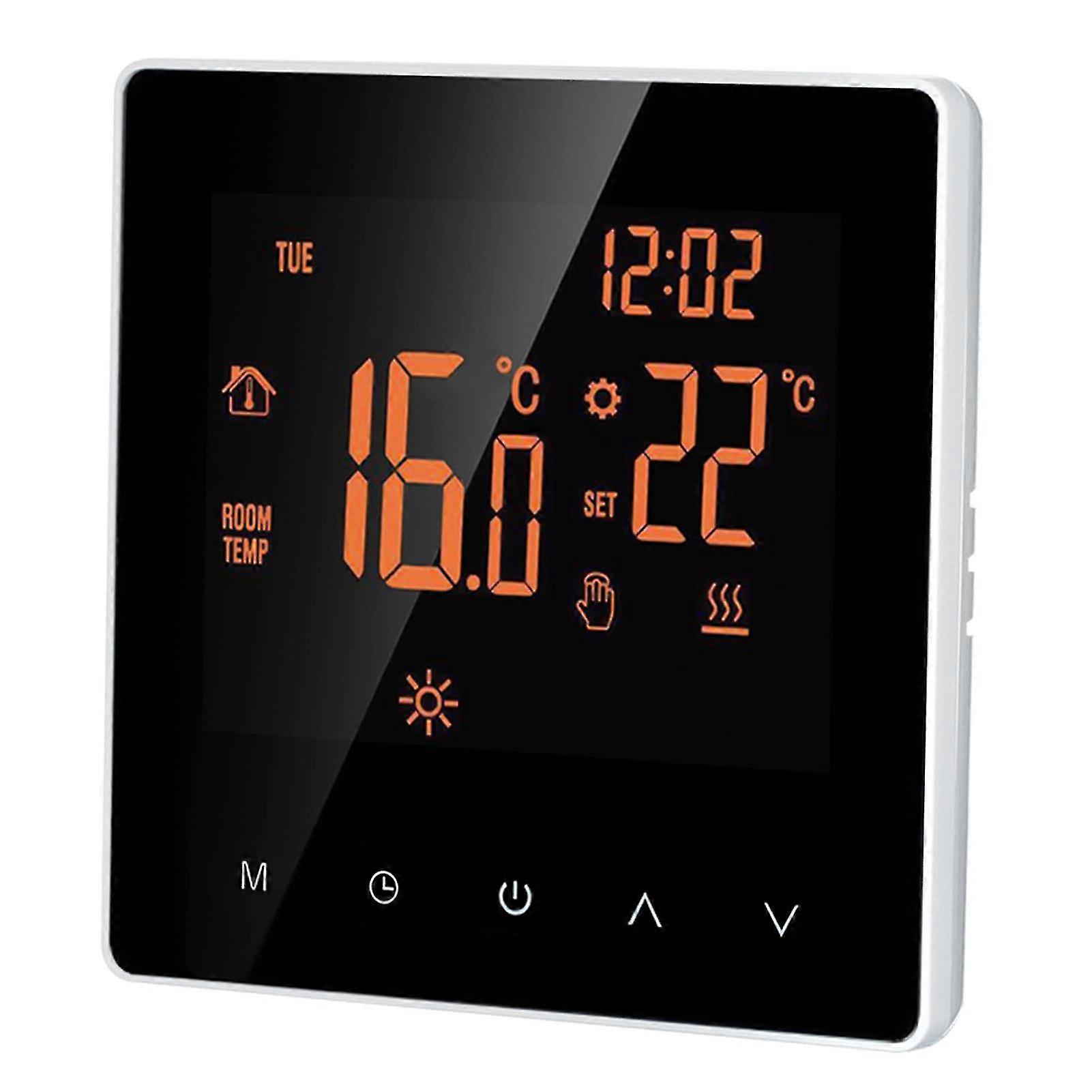 16A Digitales Thermostat, LCD-Display, Touchscreen, programmierbares elektrisches Heizungsthermostat für Home School Orange