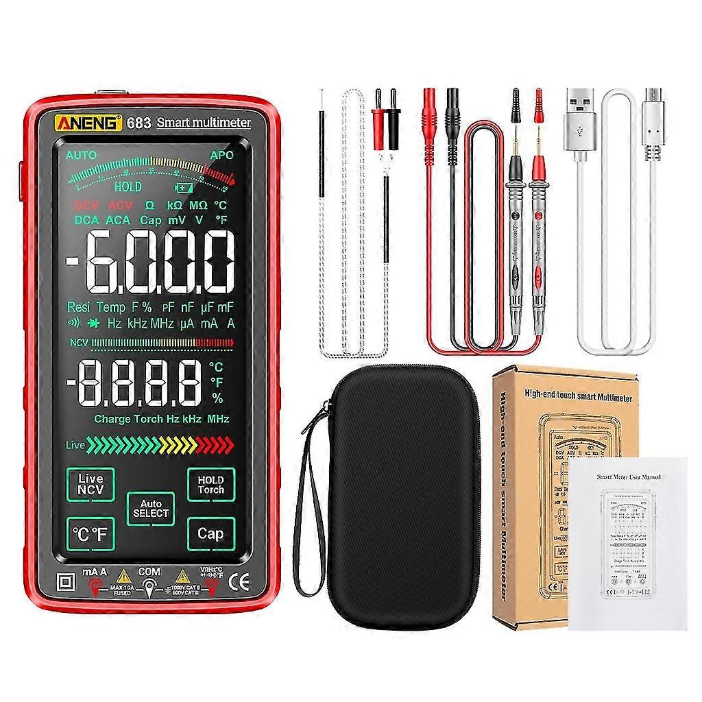 Multimeter Ac-dc Voltage- Current Tester Backlit Digital Temperature Detector