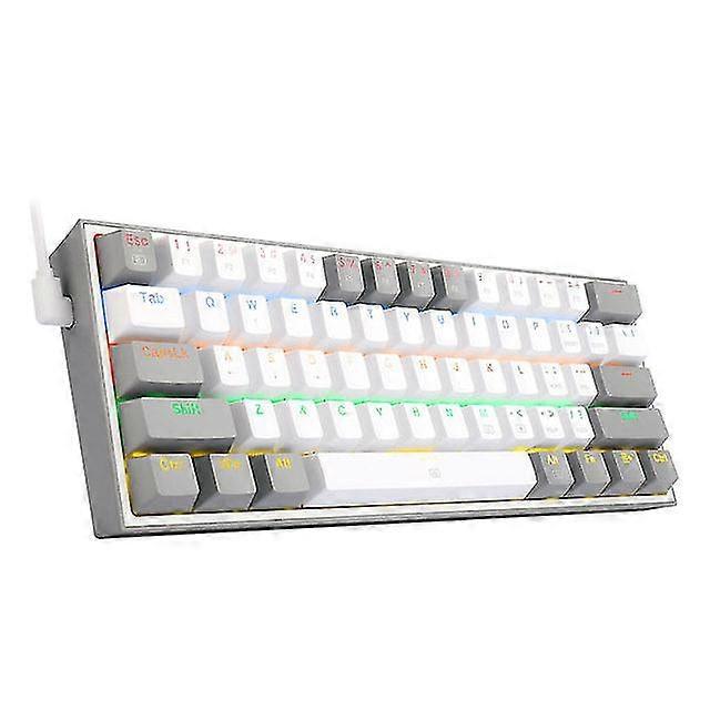 K617 Rainbow Usb Mini Mechanical Gaming Keyboard Blue Switch 61 Keys Wired Detachable Cable,Portable For Travel