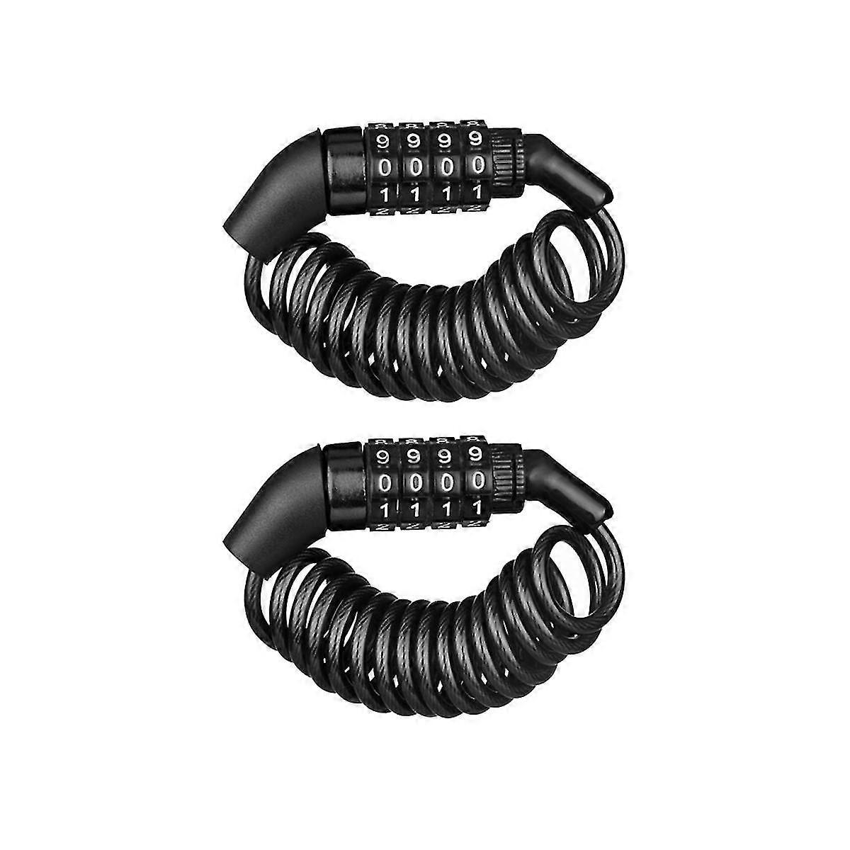 Bicycle Lock Security Code 4 Digits Lock Anti-theft Combination Code Security Bicycle Bicycle Accessories (2pcs)