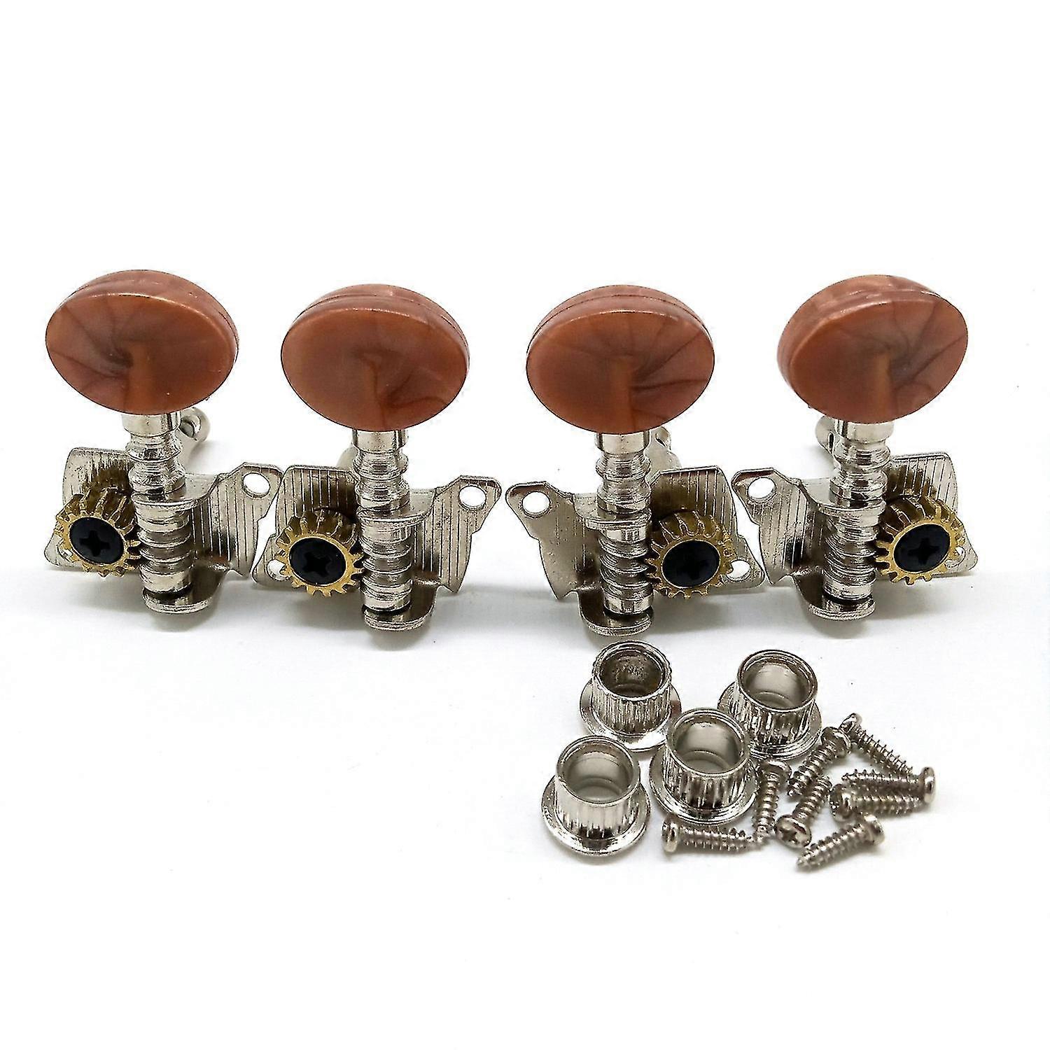 2r2l Metal Ukulele Locking String Tuner Guitar Tuning Peg Machine Head With Brown Head Pegs For Uku