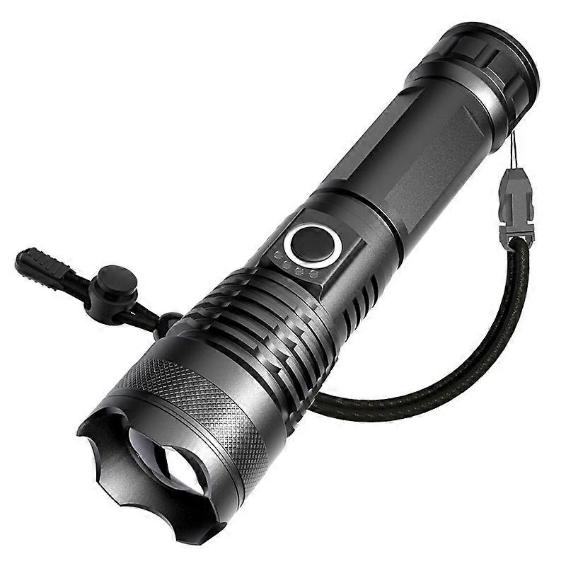Waterproof outdoor lighting strong light P50 portable long range emergency multi-function LED rechargeable flashlight
