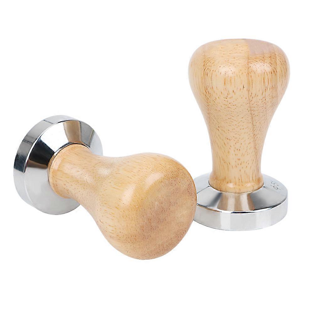 Stainless Steel Coffee Tamper Barista Tools Coffee Accessories Wood Handle Coffee Powder Hammer 51MM 49MM