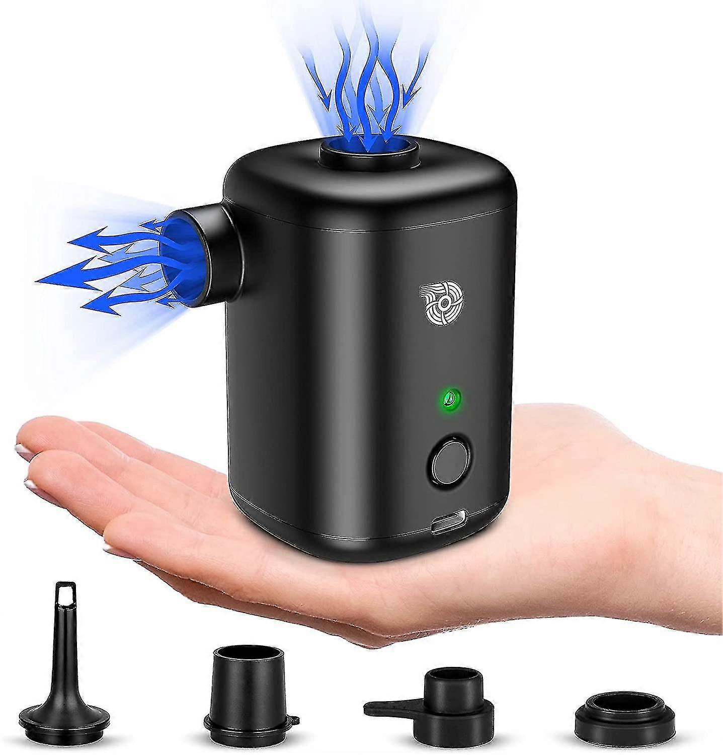 Electric Inflator Pump 4000mah, Air Pump Battery Rechargeable Inflatable Air Mattress Pump, Portable Air Pump With 4 Air Jets