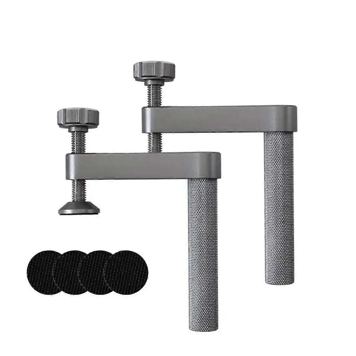 2pcs Bench Dog Clamp with Non-Slip Pad 19mm Hold Down Clamp Aluminum Adjustable Table Clamps for Woodworking Tool