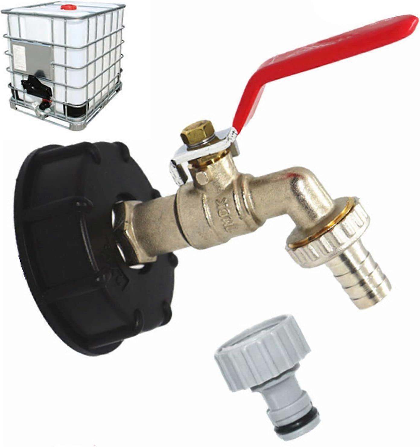 Tank Tap 1000L S60X6 IBC Tap Connector with 1/2" Hose Connector, Drain Tank Adapter, for Garden Tap, for Tank Adapter (1 Piece)