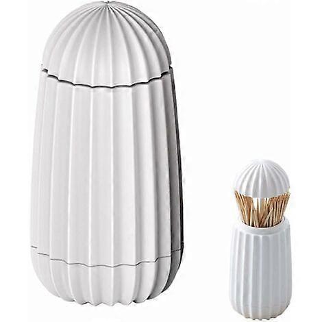 Automatic Toothpick Dispenser, Pop Up Toothpick Dispenser, Automatic Pop Up Toothpick Box(White)