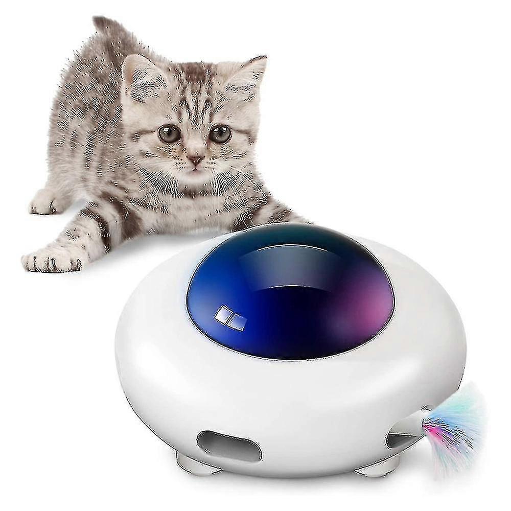 Smart Flying Saucer Turntable Automatic Swing Toy Puppy Cat Electric Steering Chase Toy Pet Usb Charging Interactive Feather Toy