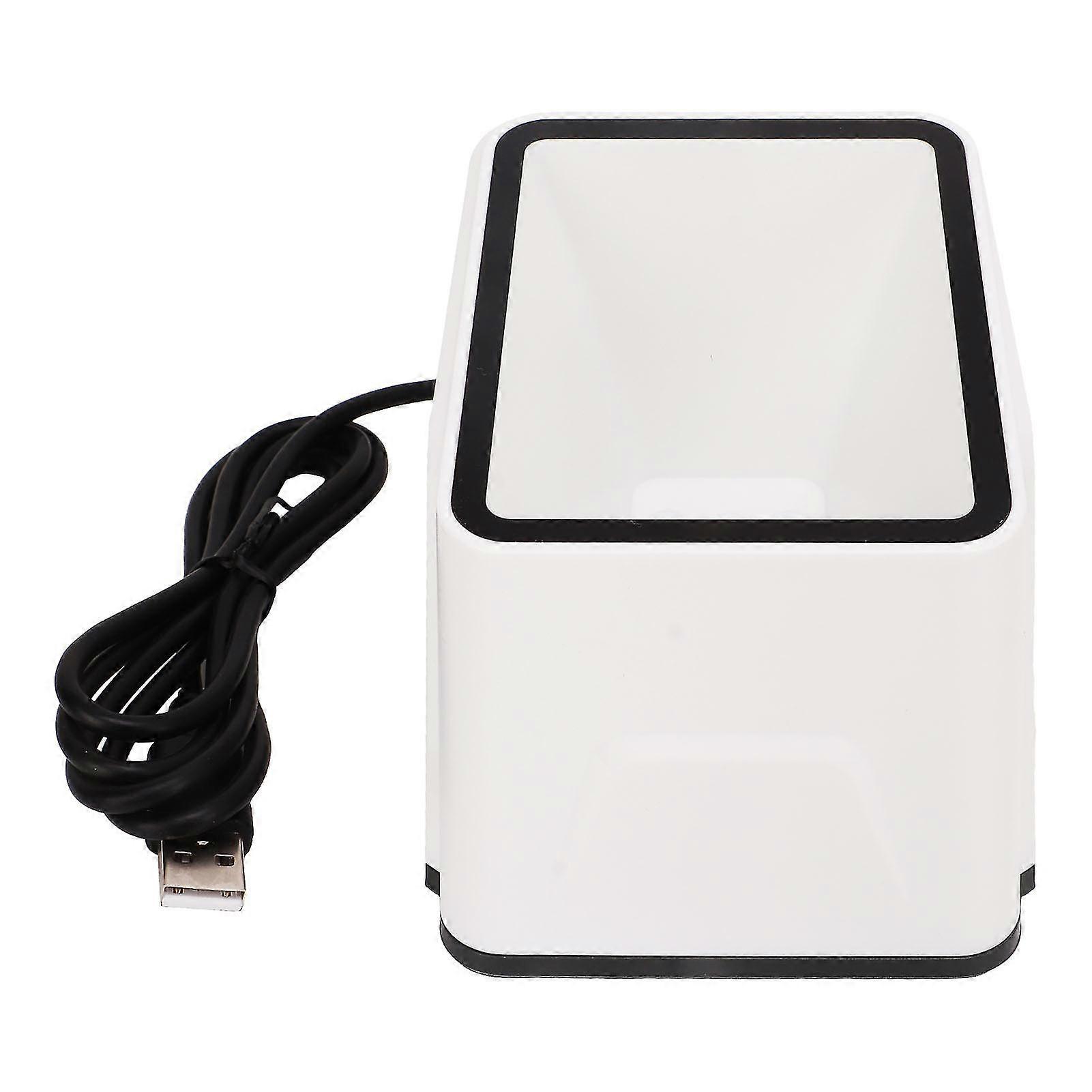 Ultra 2D 1D Barcode Scanner - Quick Response Automatic QR Scanner for Mobile Payment (White)