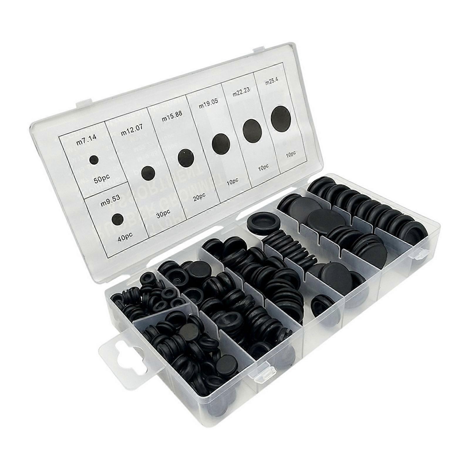 170Pcs Rubber Grommets Assortment Firewall Hole Plug Electrical Wire Gasket Set