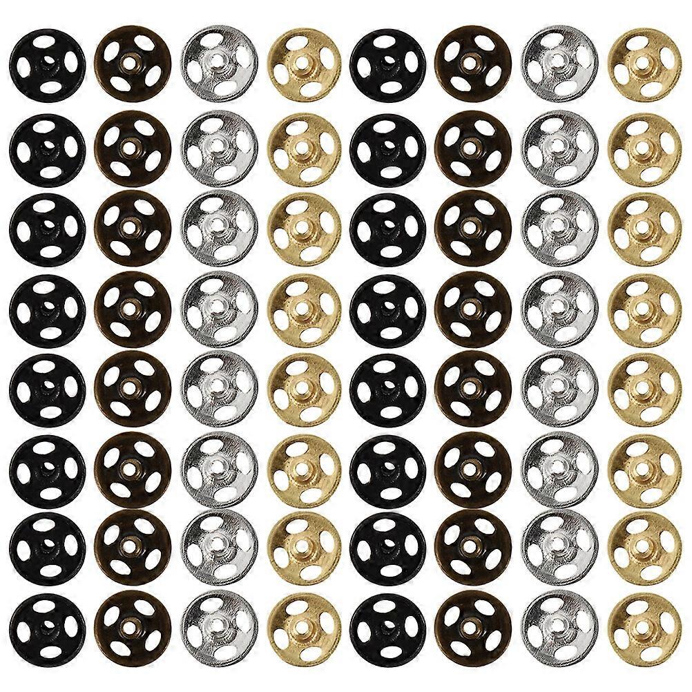 80Pcs Tiny Buttons Doll Clothes Sewing Buttons Colored Mini Buttons Stainless Round Tiny Crafts Buttons